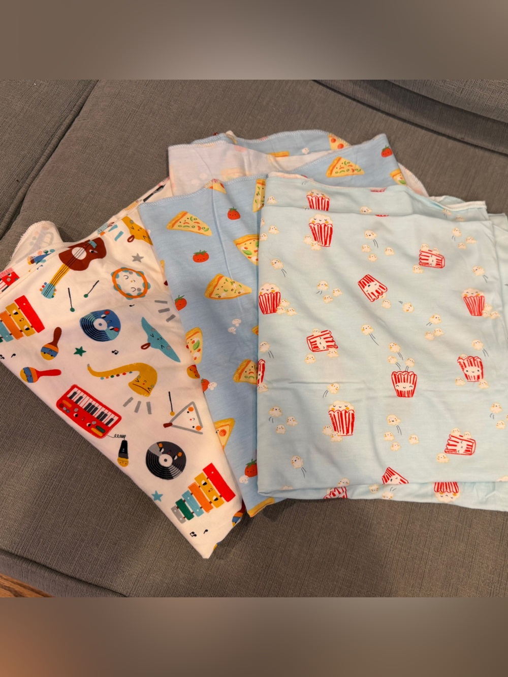 Angel dear bamboo baby swaddle blankets- lot of three prints